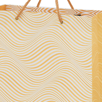 Golden Zebra Print Paper Bag 10.5x4x12.5 Inch | Luxury Boutique & Festive Packaging