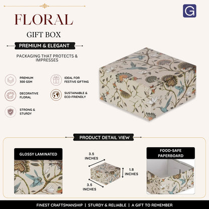 Decorative Floral Folding Box | Premium Laddoo & Gift Packaging Box