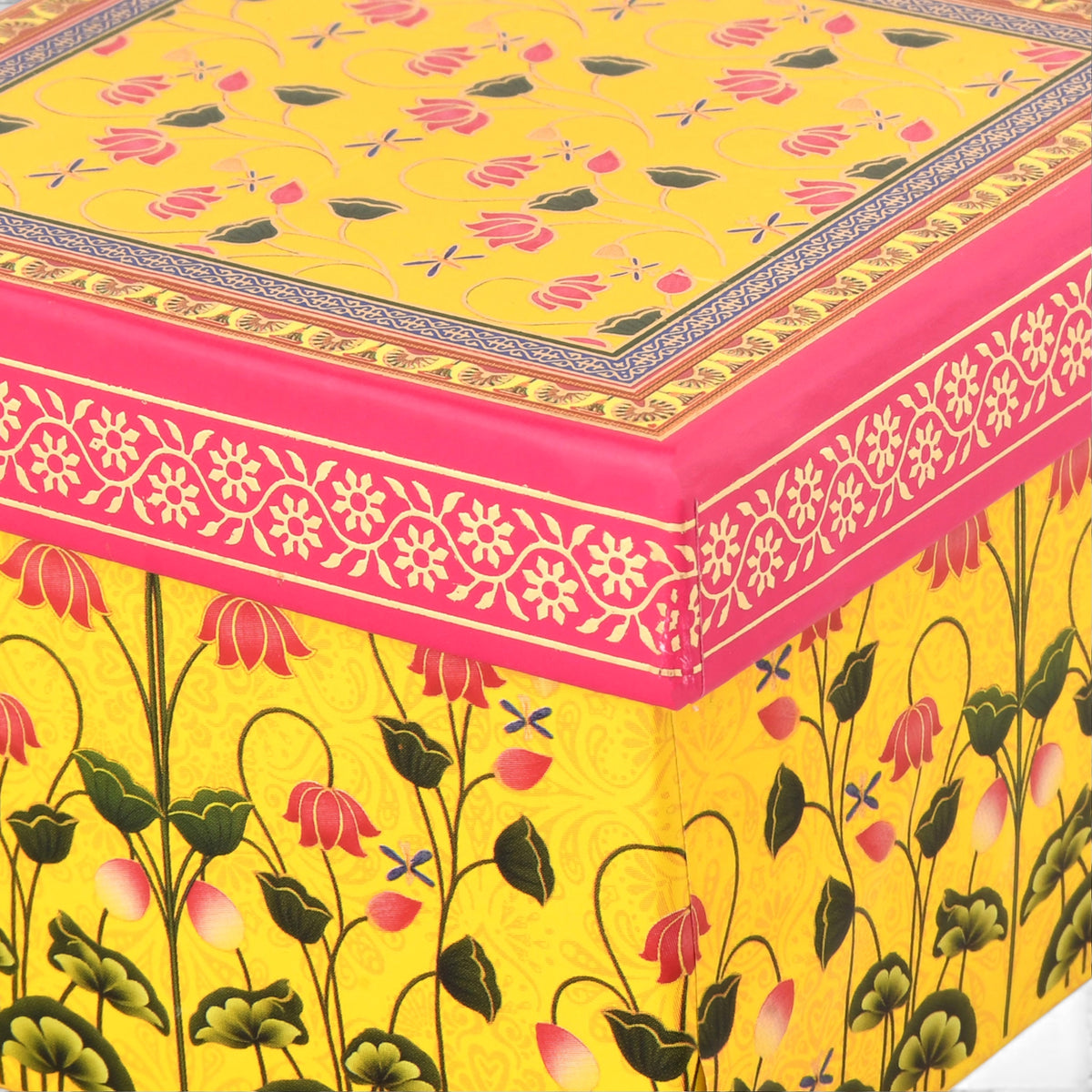 Floral Yellow Laddoo and Sweet Box 1 piece