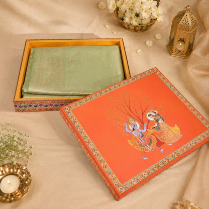 Anand Leela Theme Foil Print Hamper Box | Wedding Trousseau & Festive Gifting