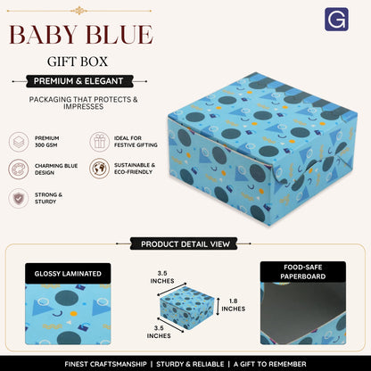 Small Gift Folding Box | Baby Blue Premium Gift Box
