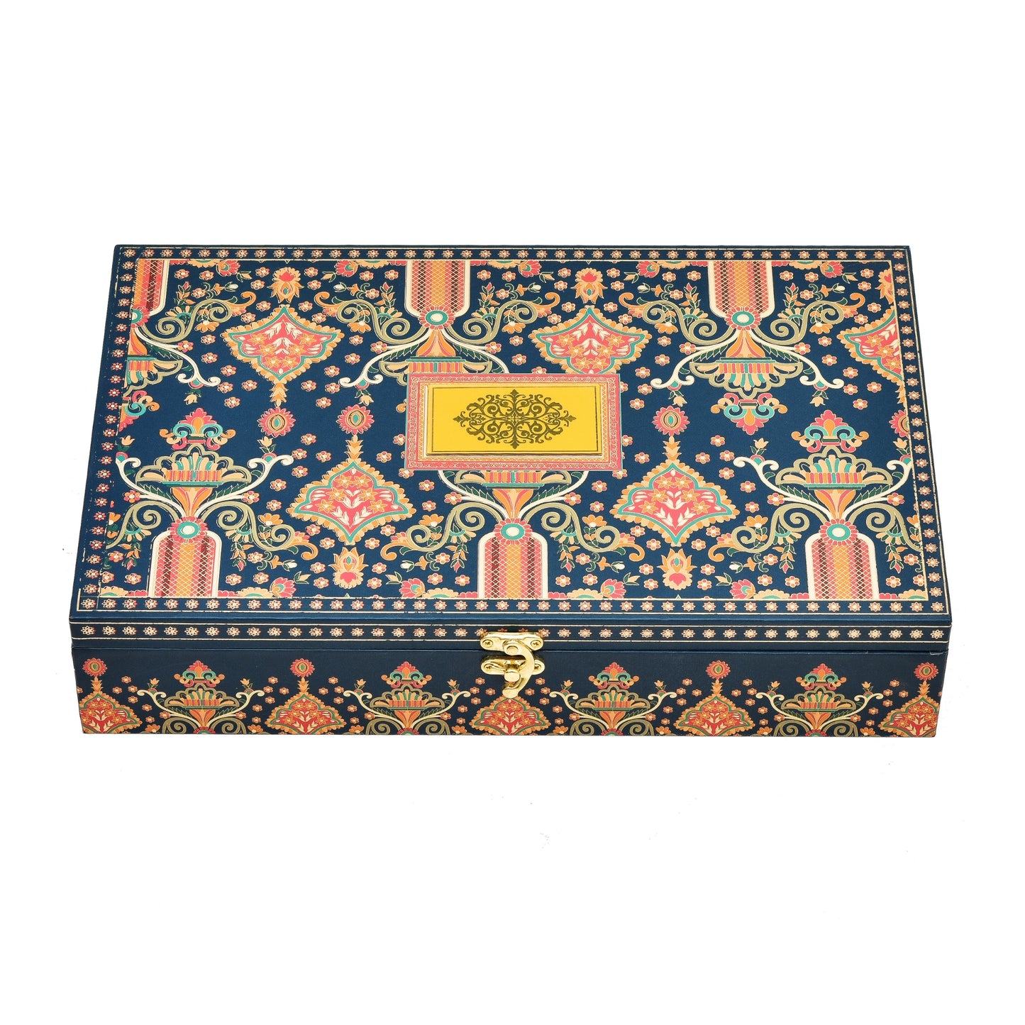 Blue Floral Regal Wooden Box | Grownex Packaging | wooden box