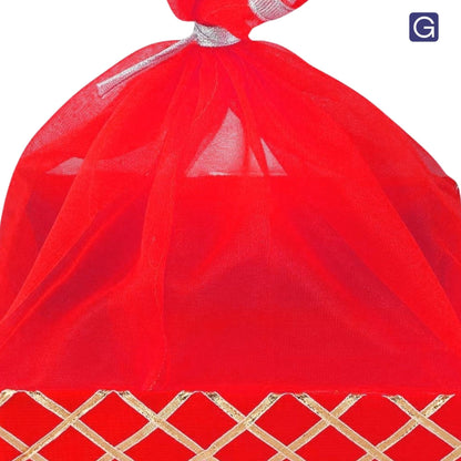 Square Lace Red Gift Basket  | Festive & Return Gift Packaging