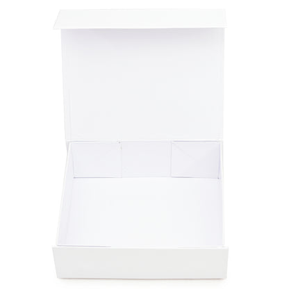 Premium White Magnetic Rigid Gift Box – 10x8x2 Inches | Grownex Packaging | Hamper Box