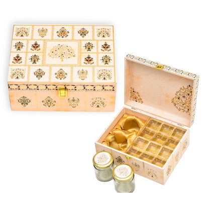 Foil Tree Print Wooden Premium Hamper Box – Elegant Luxury Gift Packaging | Grownex Packaging | wooden box