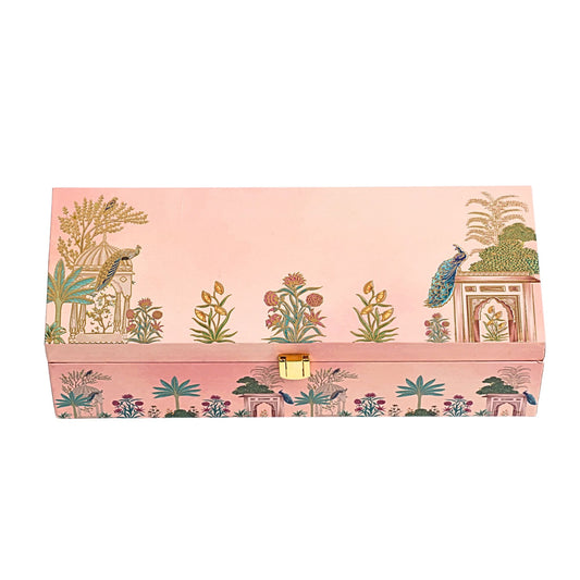 3 Jar Pink Peacock Wooden Gift Box Grownex Packaging wooden box