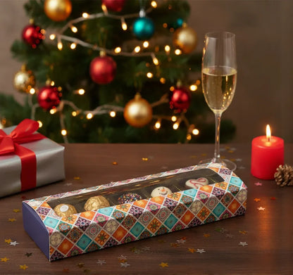 5 Cavity Folding Chocolates packing Box - Purple | Grownex Packaging | Chocolate Box