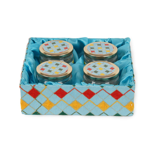 4 Jar Sky Blue Tray (Pack of 2) | Grownex Packaging | Basket & Tray