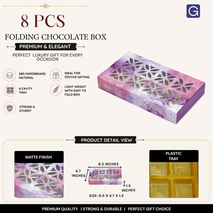 Smoky Purple 8 Cavity Folding Chocolate Box
