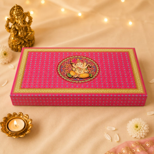 Royal Rani Ganesha Gift Box | Ethnic Gold Edition Premium Sweet & Modak Box