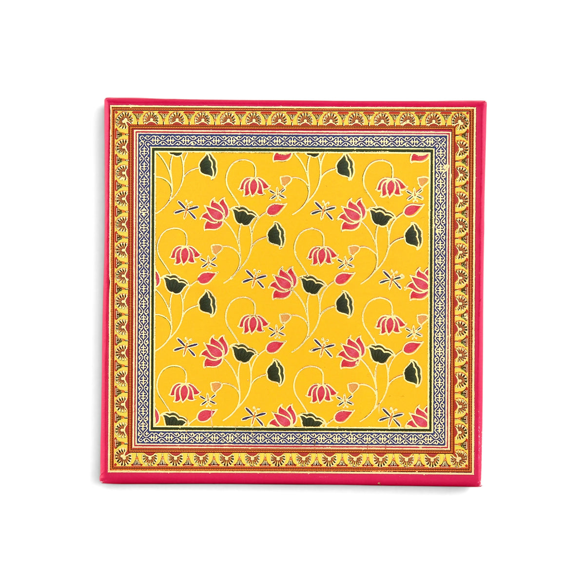 Floral Yellow Laddoo and Sweet Box 1 piece