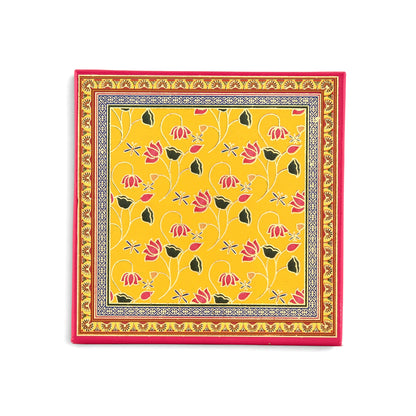 Floral Yellow Laddoo and Sweet Box 1 piece