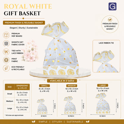 Royal White Gift Basket | for Wedding & Corporate Gifting