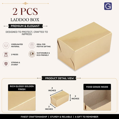 2 Pcs Sweet Gift Box | Modak & Laddoo Box for Ganesh Chaturthi