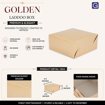 Golden Sweet Box 250gm | Premium Laddoo, Modak & Mithai Gift Box