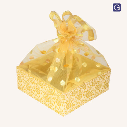 Floral Gold Hamper Basket - Size & Dimensions | Grownex Packaging
