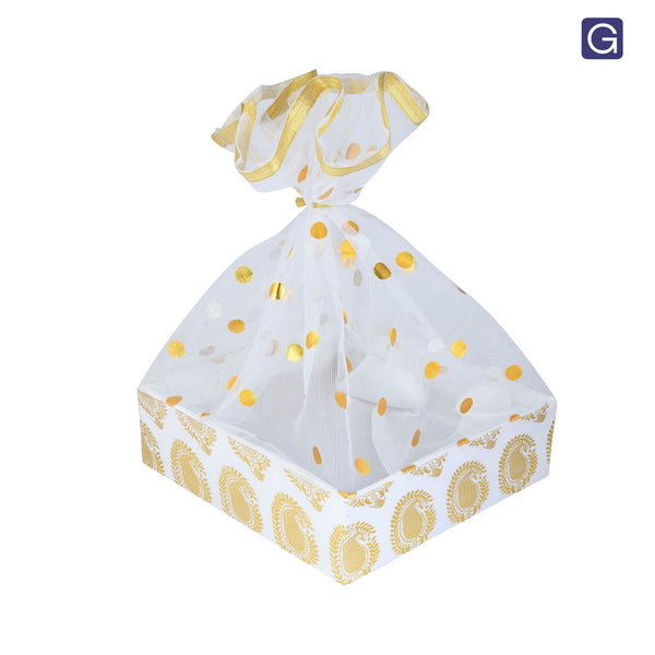 Royal White Gift Basket - Size & Dimensions | Grownex Packaging
