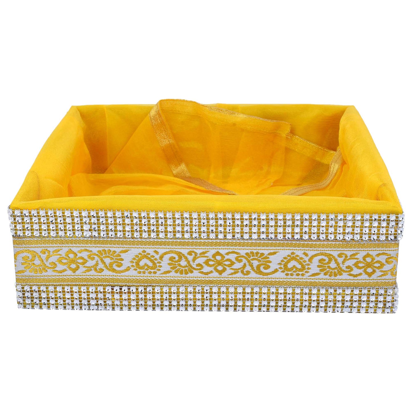 4 Jar Hamper Basket Yellow