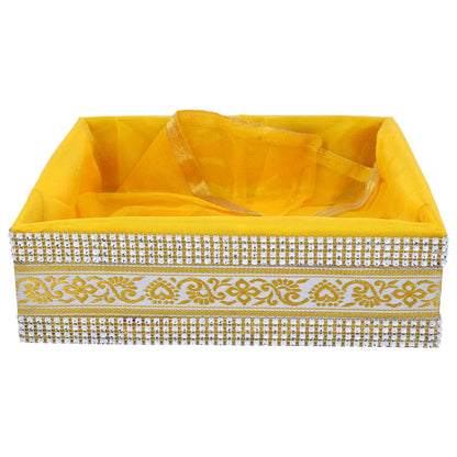 4 Jar Hamper Basket Yellow