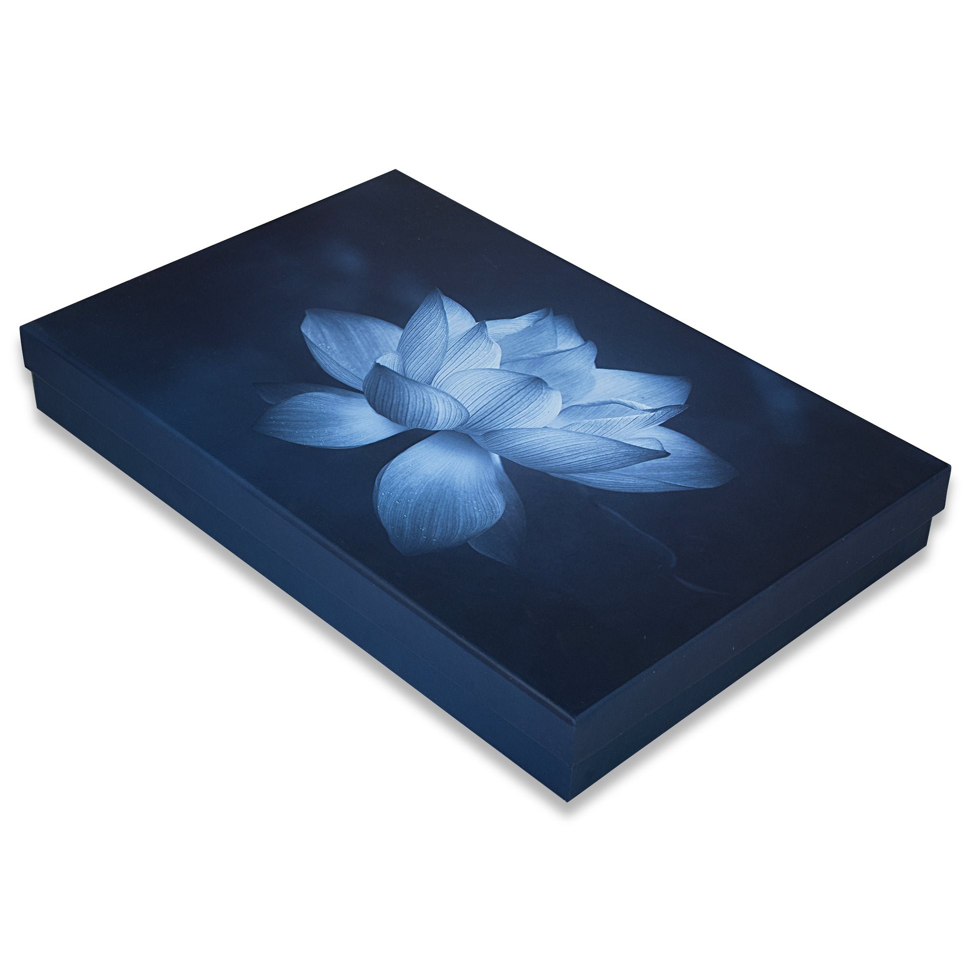 Blue Lotus Gifting Box with 4 Compartments – Festive Dry Fruit & Sweet Box | Grownex Packaging | Sweet Box