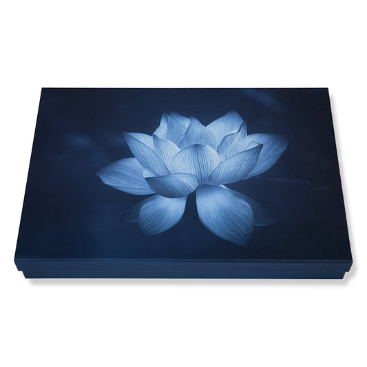 Blue Lotus Gifting Box with 4 Compartments – Festive Dry Fruit & Sweet Box | Grownex Packaging | Sweet Box
