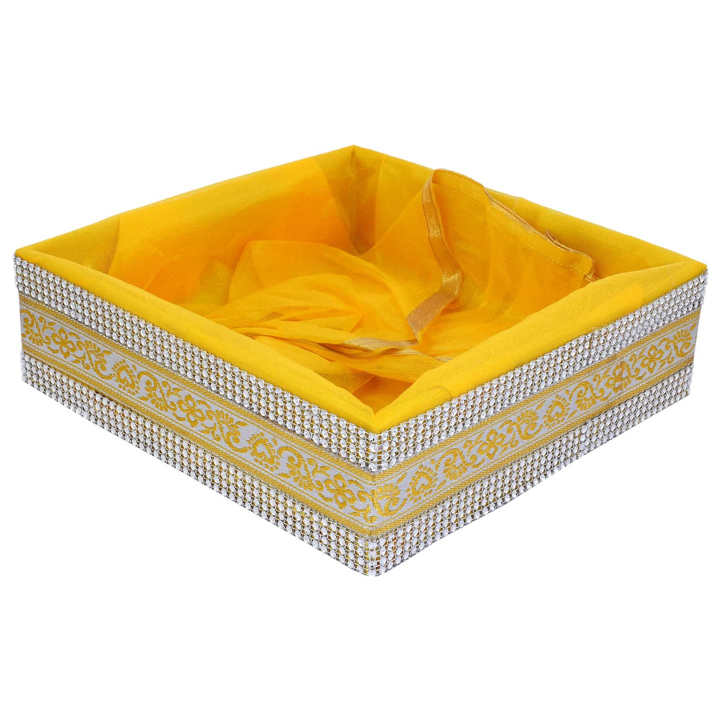 4 Jar Hamper Basket Yellow