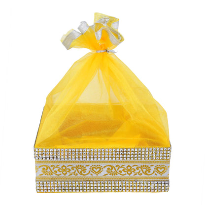 4 Jar Hamper Basket Yellow