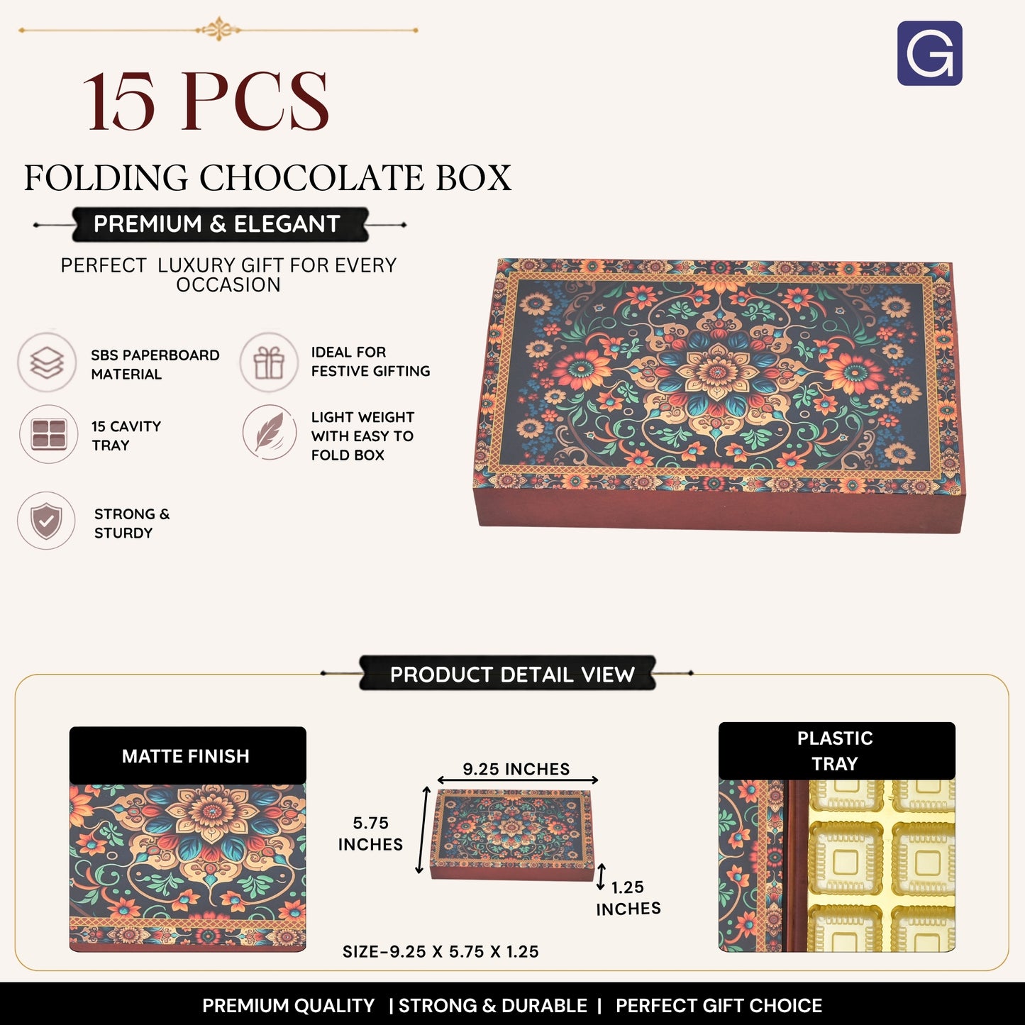 Red Flower 15 Cavity Folding Chocolate Box