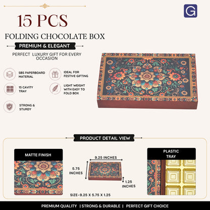 Red Flower 15 Cavity Folding Chocolate Box