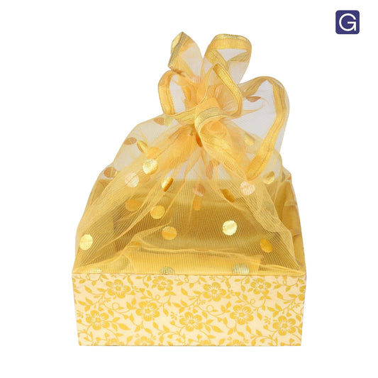 Floral Gold Hamper Basket | Stylish Basket for Festive & Corporate Gifting