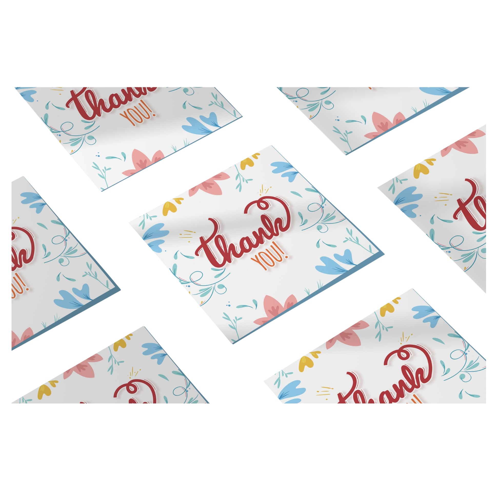 Floral Thank You Card – Elegant Handwritten Design | Grownex Packaging | Tags & Stickers