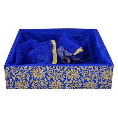 5 Piece Combo Large Decorative Sweet Box Set (12x12x3 Inch) | Festive Gift Packing Box for Diwali, Wedding & Return Gifts | Grownex Packaging | Basket & Tray