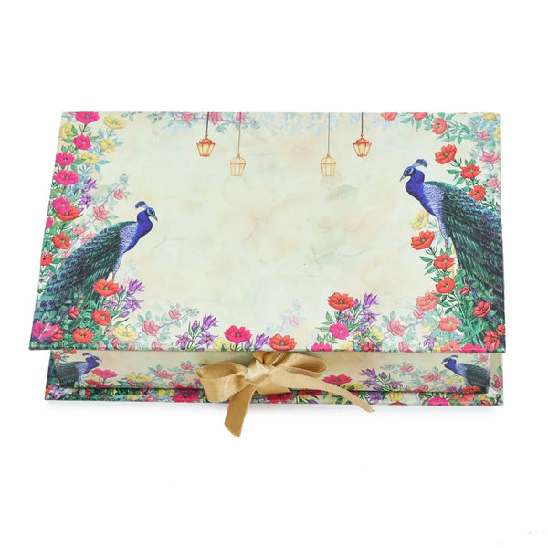 500 gm Beige Peacock 4 Line Premium File Sweet Box | Grownex Packaging | Sweet Box