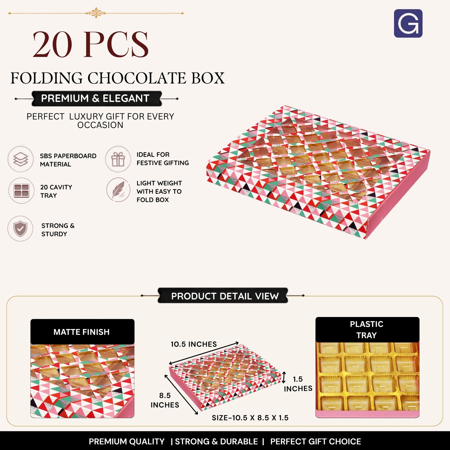 Diamond Pink 20 Cavity Folding Chocolate Box