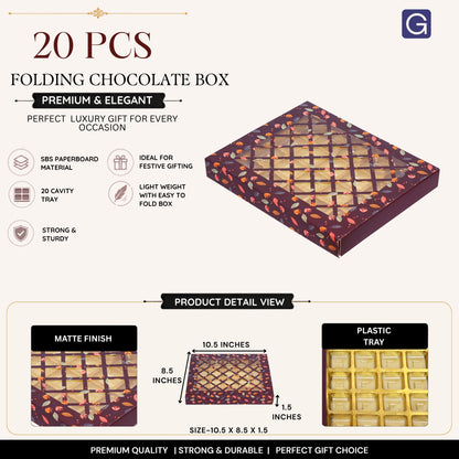 Purple 20 Cavity Folding Chocolate Box