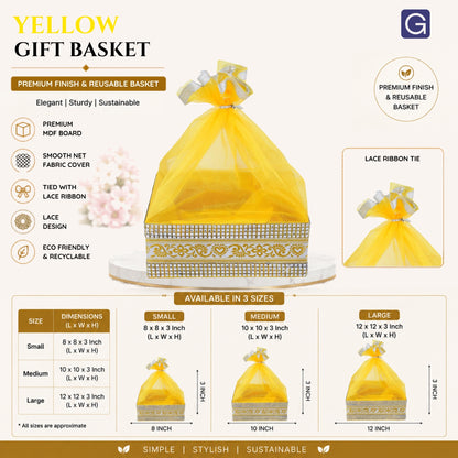 Yellow Gift Hamper Basket | Wedding & Return Gift Packaging