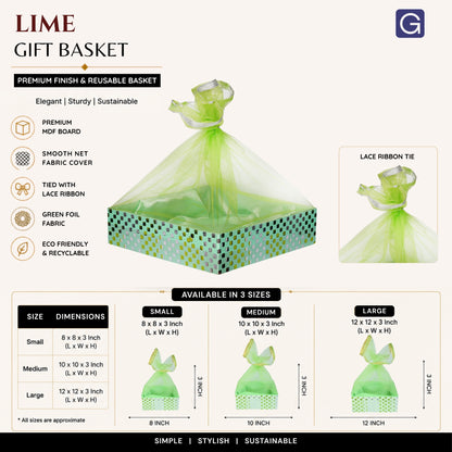 Lime Green Hamper Basket | Stylish Basket for Festive & Corporate Gifting