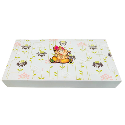 White Floral Ganesha Gift Box – Premium Festive Packaging | Grownex Packaging | Sweet Box