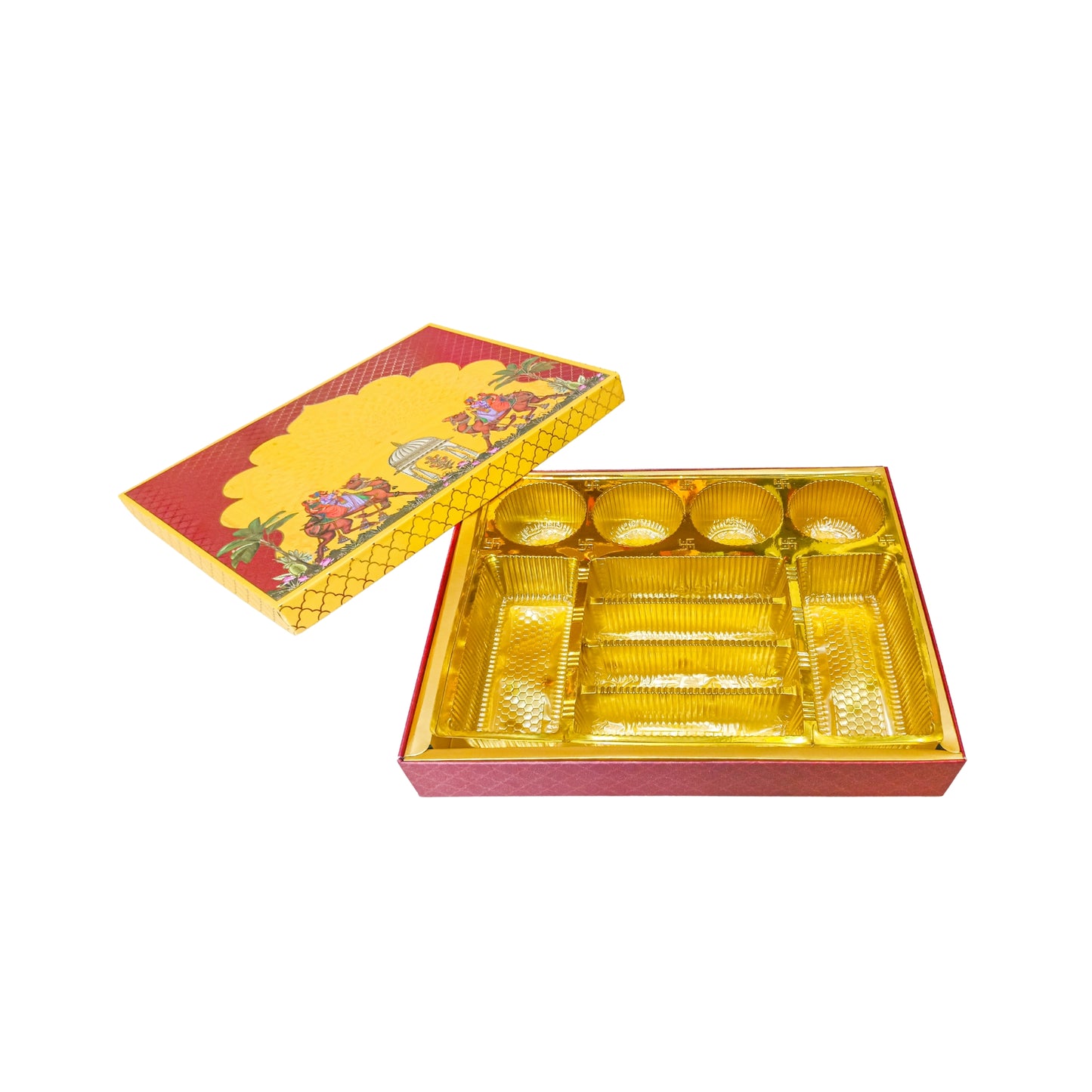 Rajasthani Theme Foil Print Lawana Box  | Premium Shagun & Wedding Gift Box