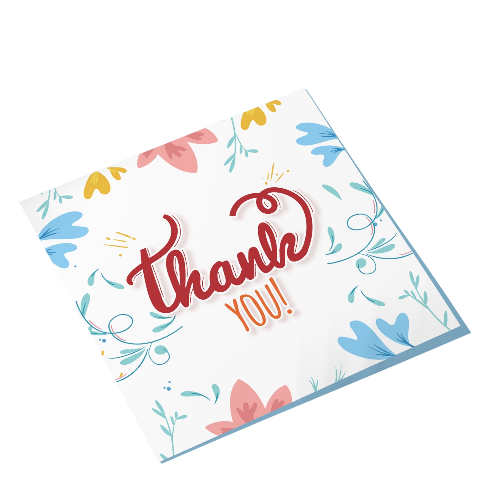 Floral Thank You Card – Elegant Handwritten Design | Grownex Packaging | Tags & Stickers