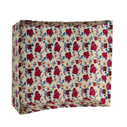 Boat Shape Floral Print Basket - Large - 13x10x2.5 Inches