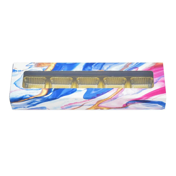 5 Cavity Folding Chocolates packing Box - Marble Print | Grownex Packaging | Chocolate Box