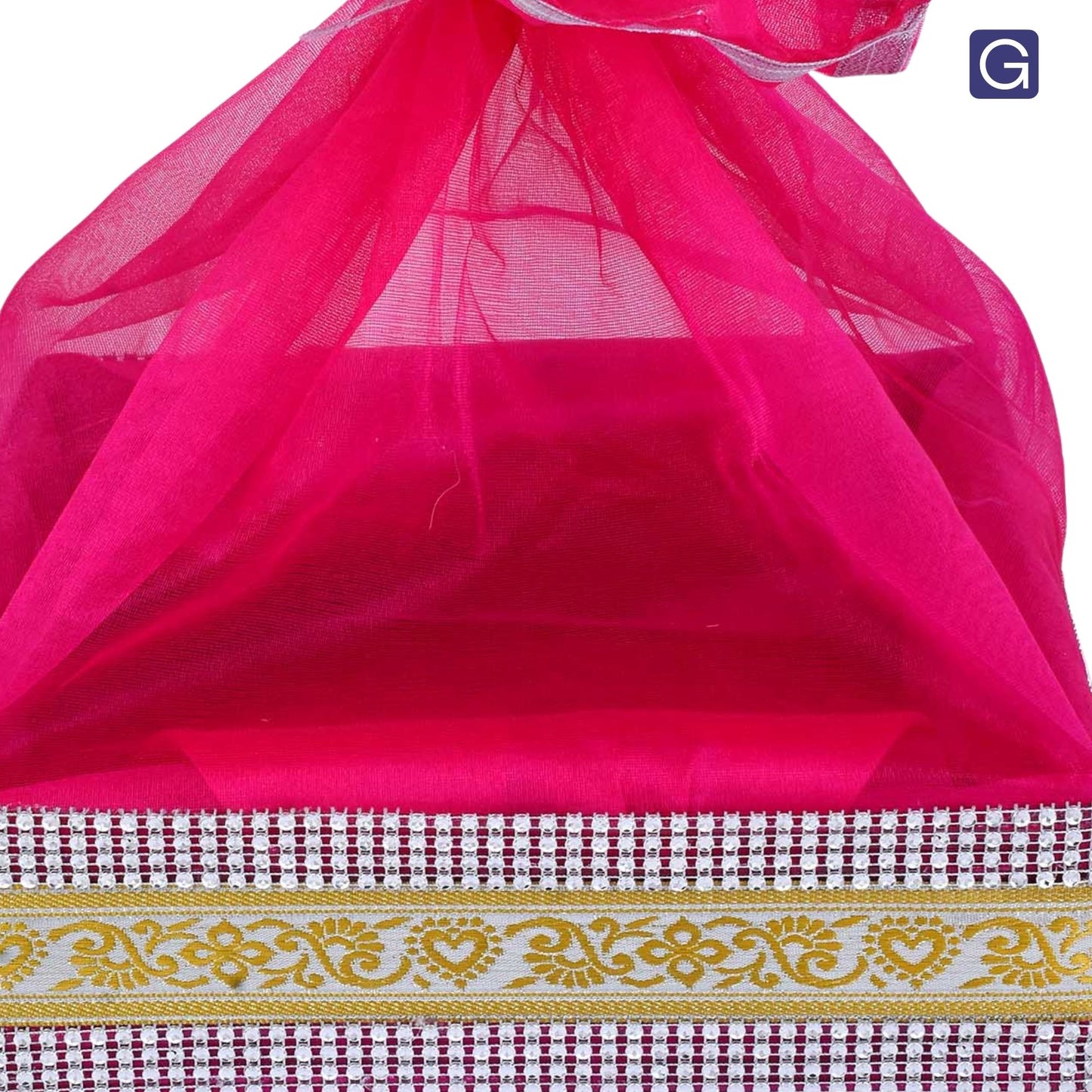 Rani Pink MDF Hamper Basket with Lace | Wedding & Return Gift Packaging