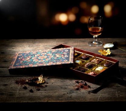 15 Cavity Folding Chocolate Box - Red Flower | Grownex Packaging | Chocolate Box