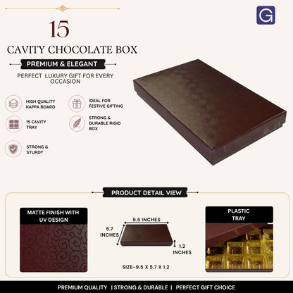Brown 15 Cavity Chocolate Box