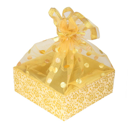 Floral Gold Hamper Basket | Stylish Basket for Festive & Corporate Gifting