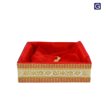Red Gift Hamper Basket with Lace | Festive & Corporate Gift Packaging