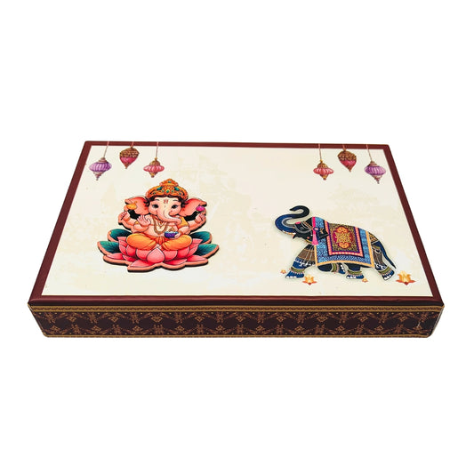 Ganesha & Elephant Design Gift Box Ganesh Chaturthi Special | Grownex Packaging | Sweet Box