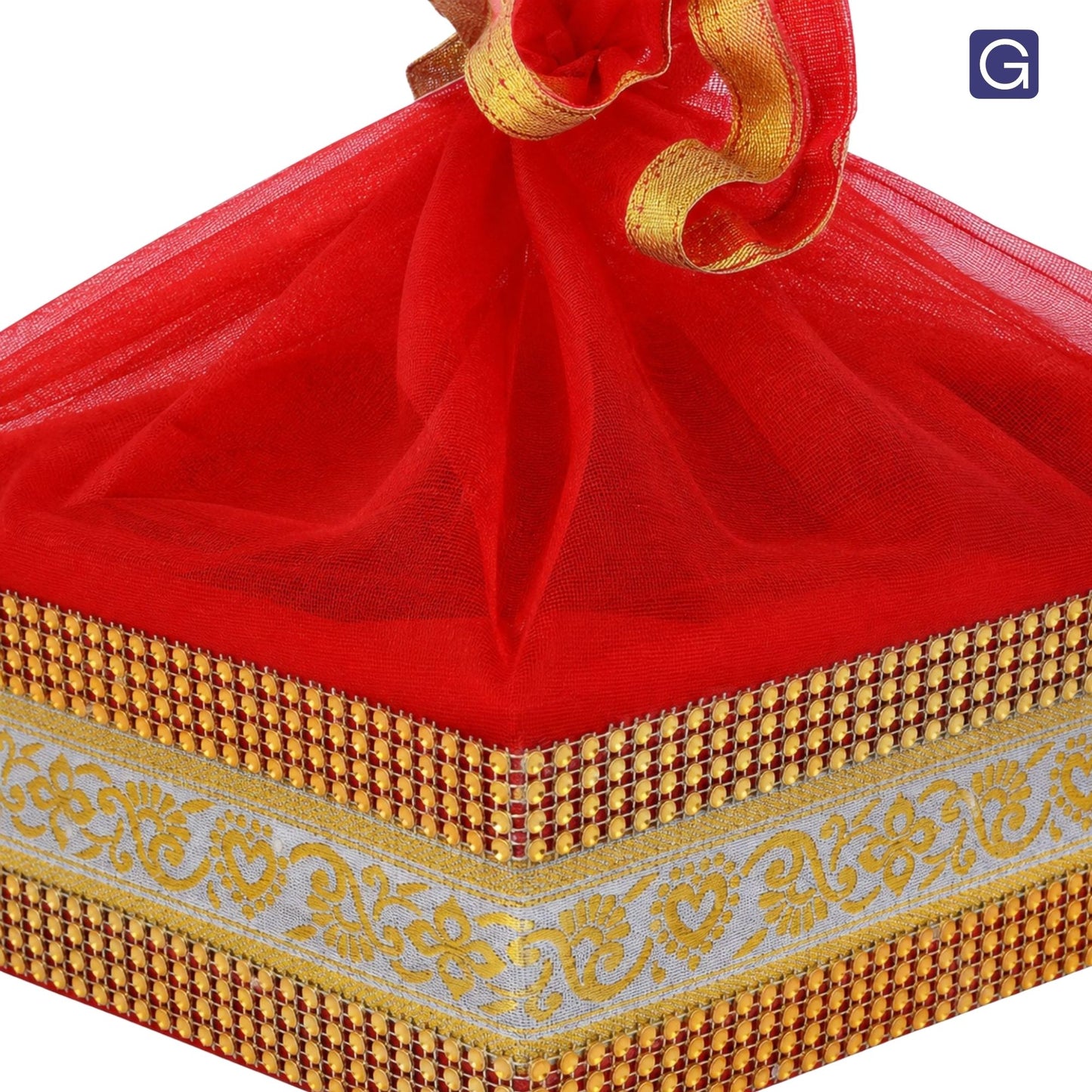 Red Gift Hamper Basket with Lace | Festive & Corporate Gift Packaging