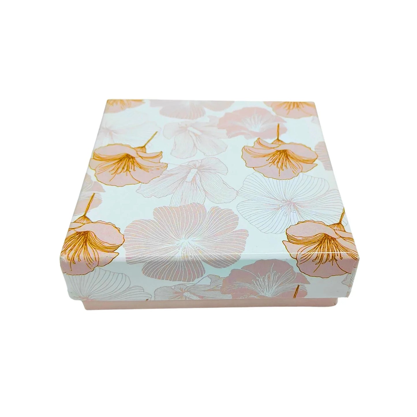 4 Cavity Floral Print Chocolate Box | Food Safe Gift Box 10.2×10.2×3.2 cm | Grownex Packaging | Chocolate Box